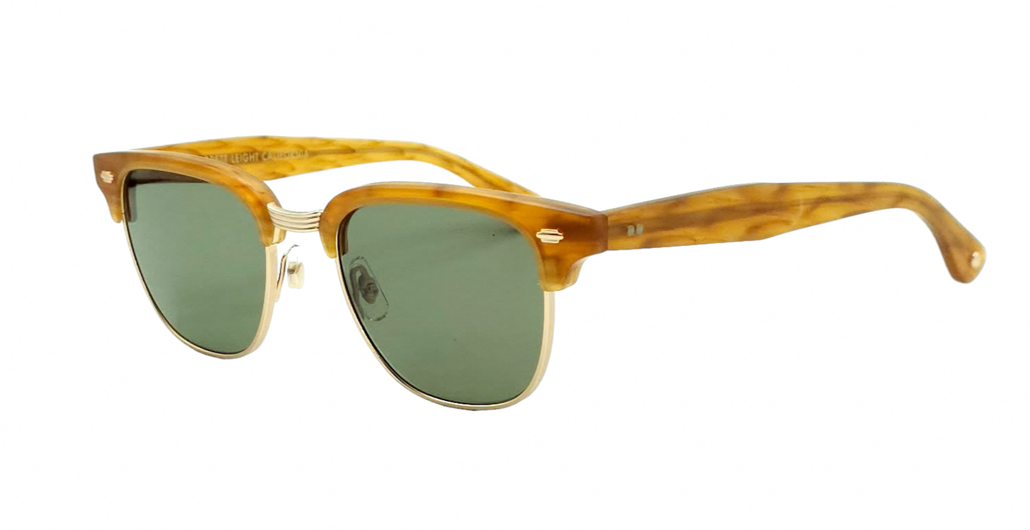 Garrett Leight ELKGROVE Sun color Matt butterscotch/ Green lenses