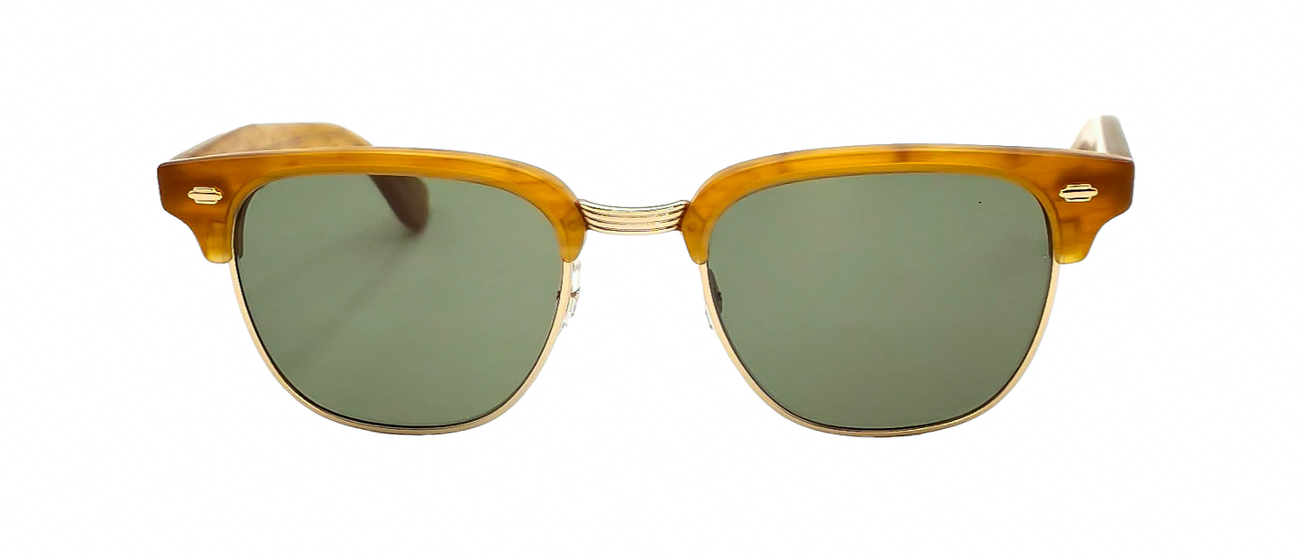 Garrett Leight ELKGROVE Sun color Matt butterscotch/ Green lenses