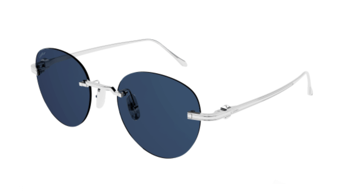 Cartier CT0331S sunglasses Color 001 Silver/Blue lenses