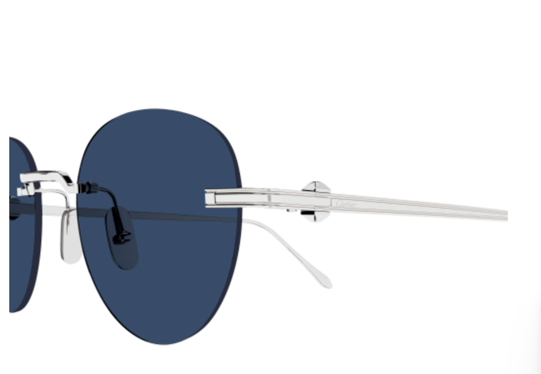 Cartier CT0331S sunglasses Color 001 Silver/Blue lenses