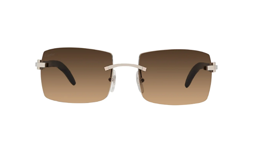 Cartier CT0024RS sunglasses Color 001 Black Horn Silver/Brown lenses