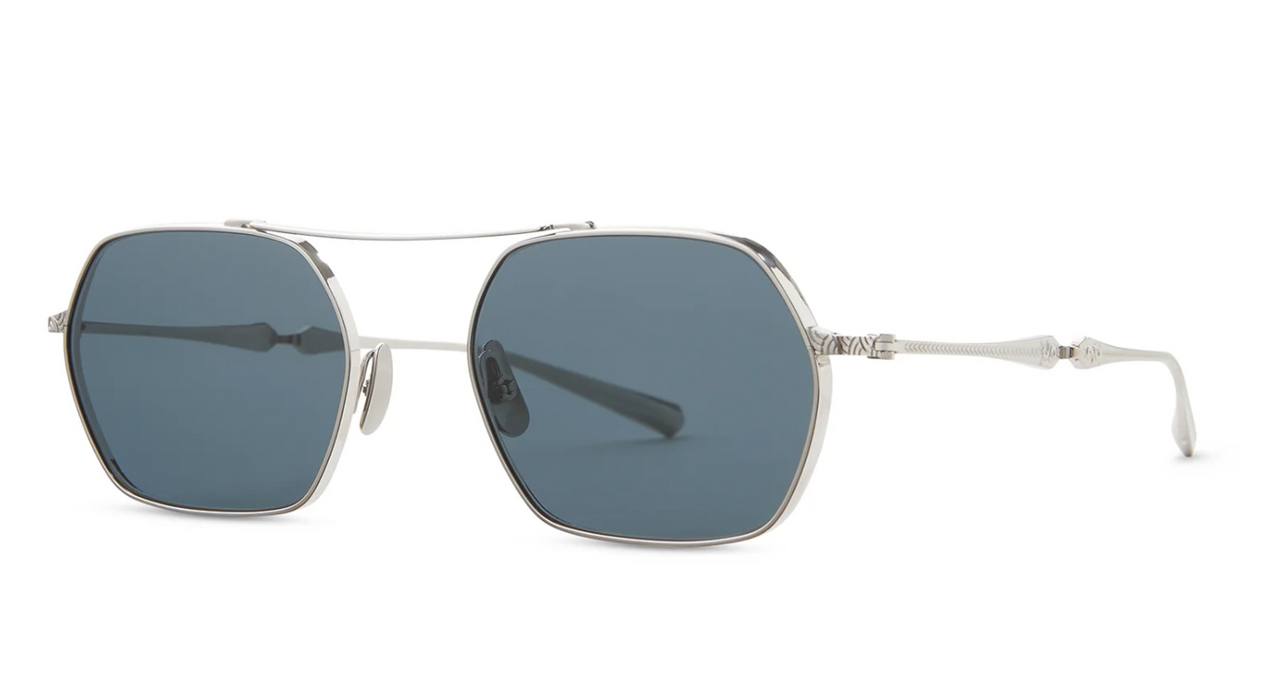 Mr. Leight RYDER sunglasses Platinum / Blue lenses