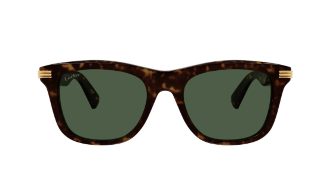 Cartier CT0396S Sunglasses Color 002 Havana / Green lenses
