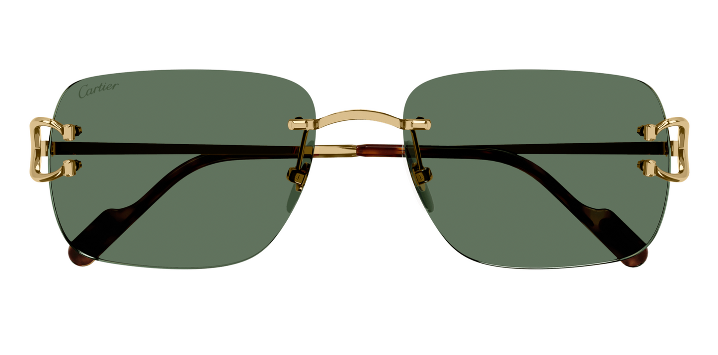 Cartier CT0330S Sunglasses Color 005 Gold / Green lenses