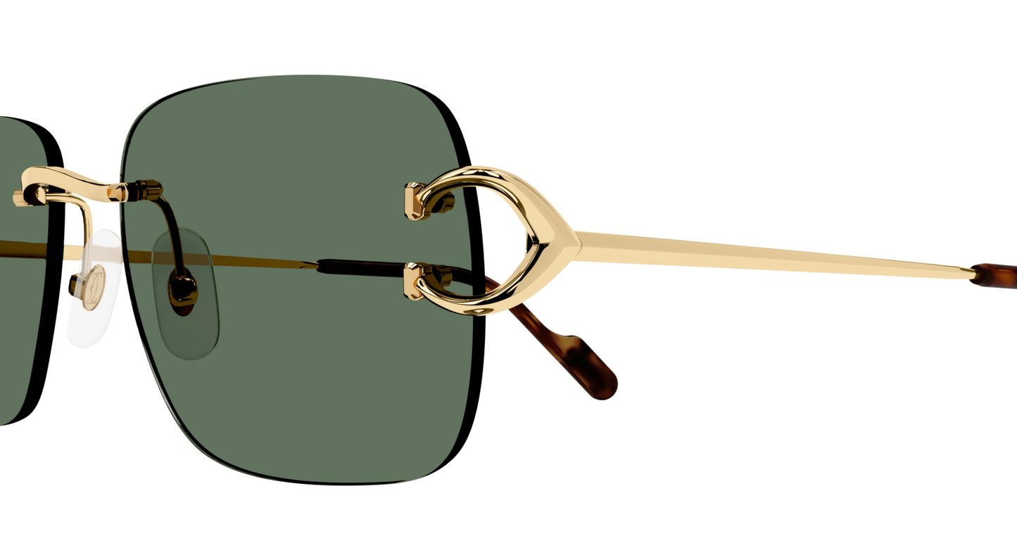 Cartier CT0330S Sunglasses Color 005 Gold / Green lenses
