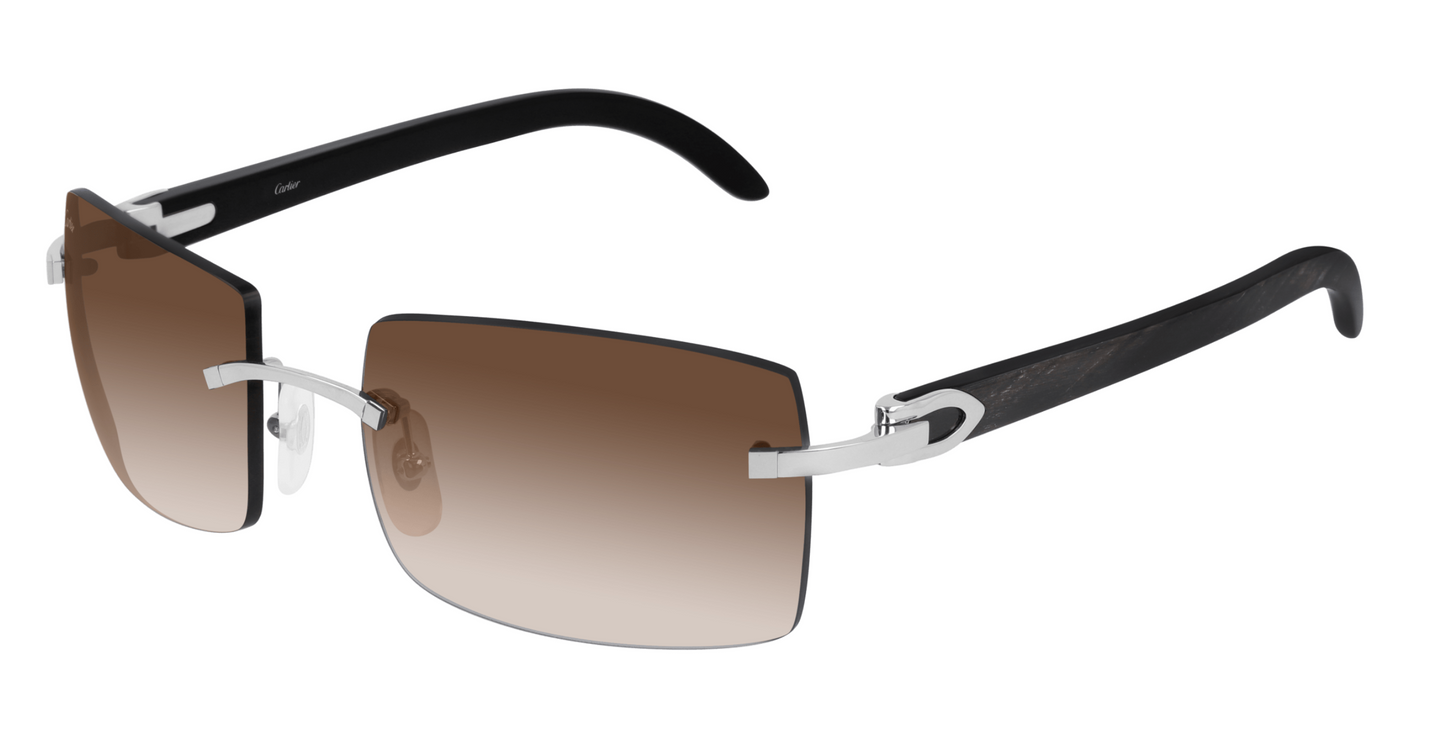 Cartier CT0024RS sunglasses Color 001 Black Horn Silver/Brown lenses