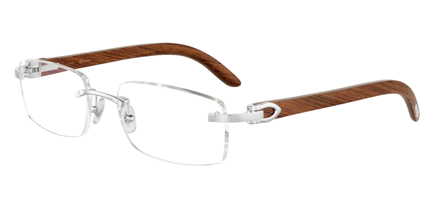 Cartier CT00520O Eyeglasses Color 009 Mohagany wood - Silver