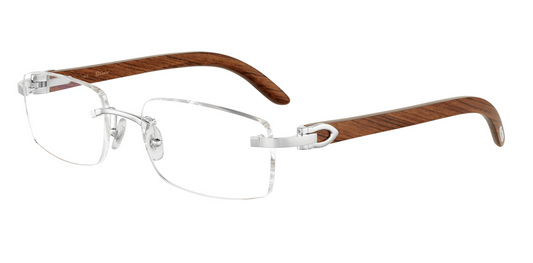 Cartier CT00520O Eyeglasses Color 009 Mohagany wood - Silver