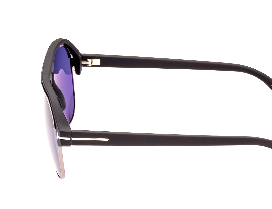 (Copy) Tom Ford TF0929 Marshall sunglasses color 02V Matt Black / Blue lenses