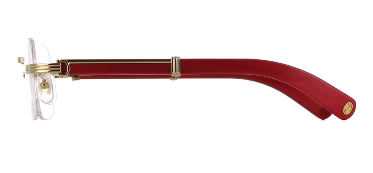 Cartier CT0377O sunglasses Color 004 Red Wood-Gold