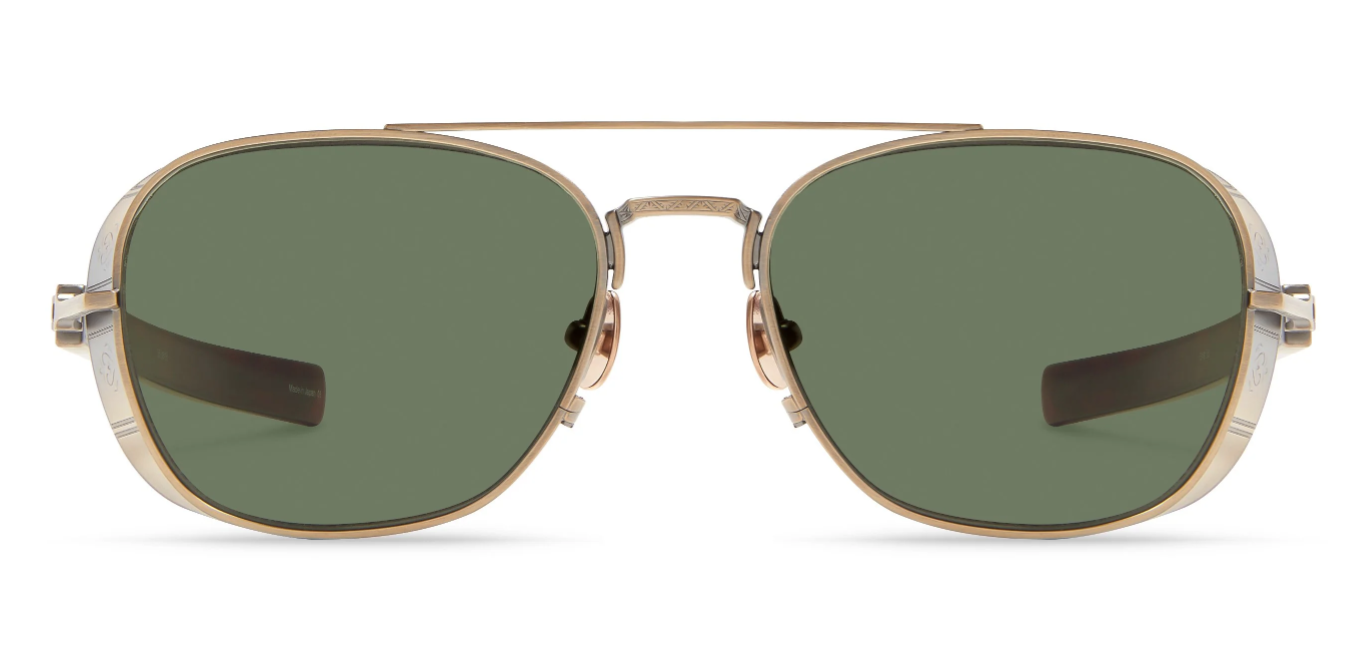 Matsuda M3115 sunglasses AG-DTO Antique Gold-Dark Tortoise /Green lenses