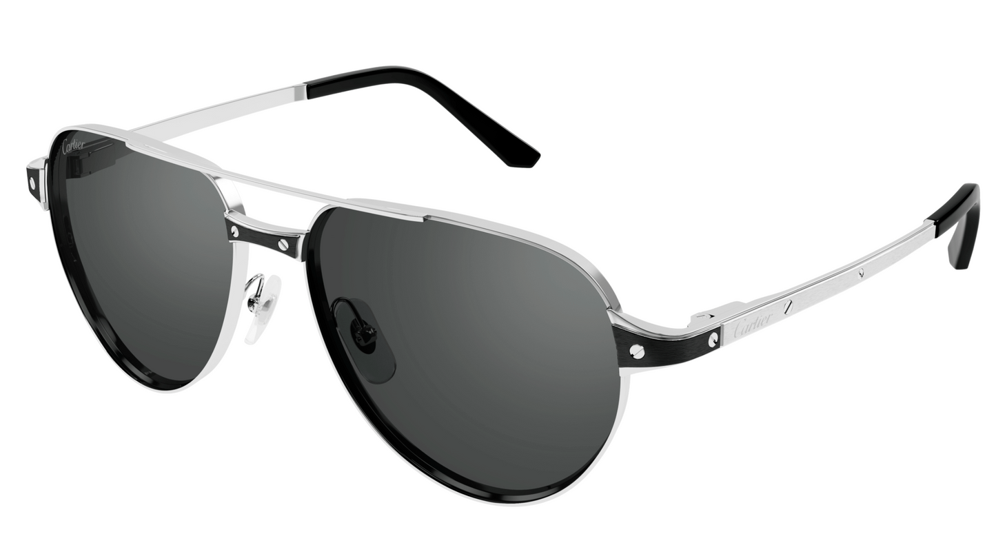 Cartier CT0425S sunglasses Color 004 Silver / Grey lenses