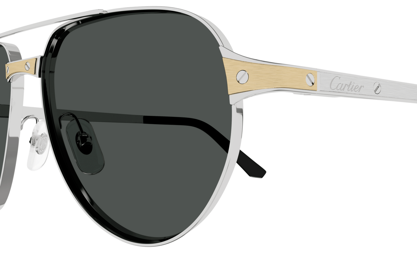 Cartier CT0425S sunglasses Color 001 Silver / Smoke lenses