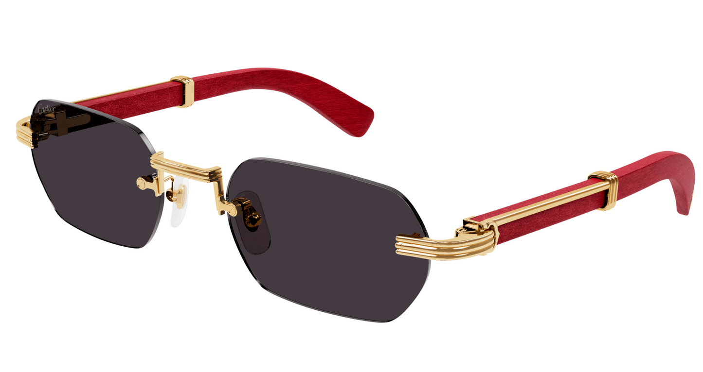 Cartier CT0362S sunglasses Color 004 Red Wood/Gray lenses