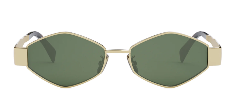 Celine CL40254U sunglasses color 30N Gold w/ Green lenses