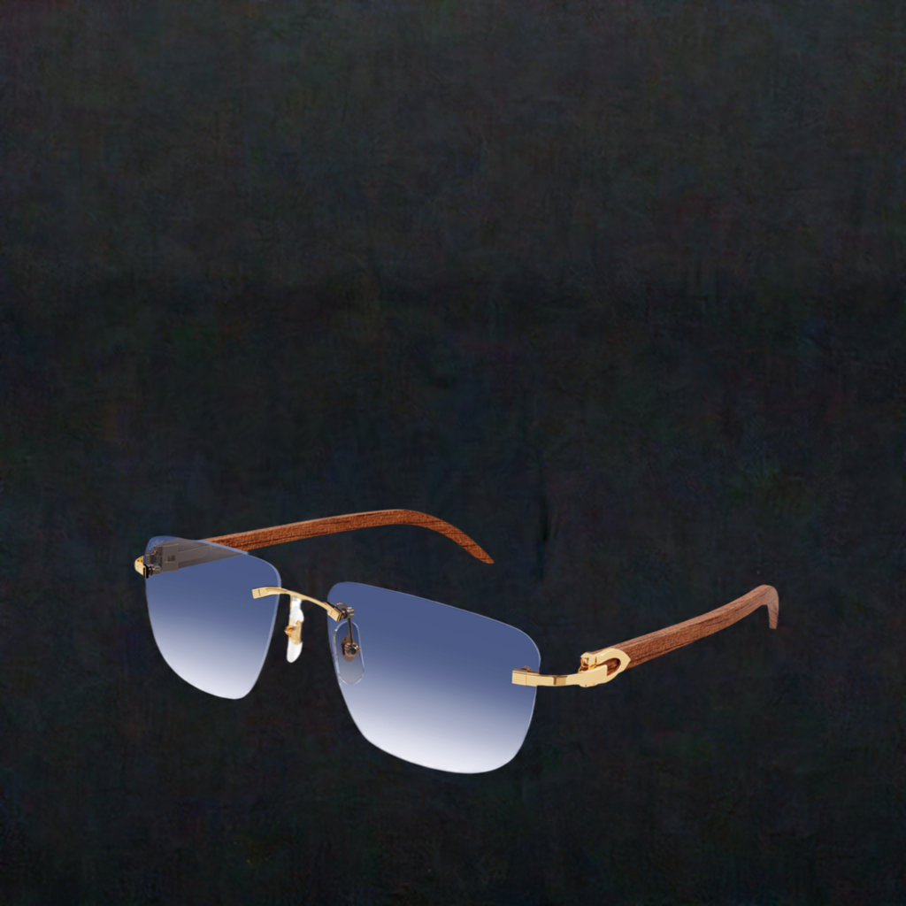 Cartier CT0040RS Sunglasses Color 001 Mohagany Wood-Gold / Blue gradient lenses