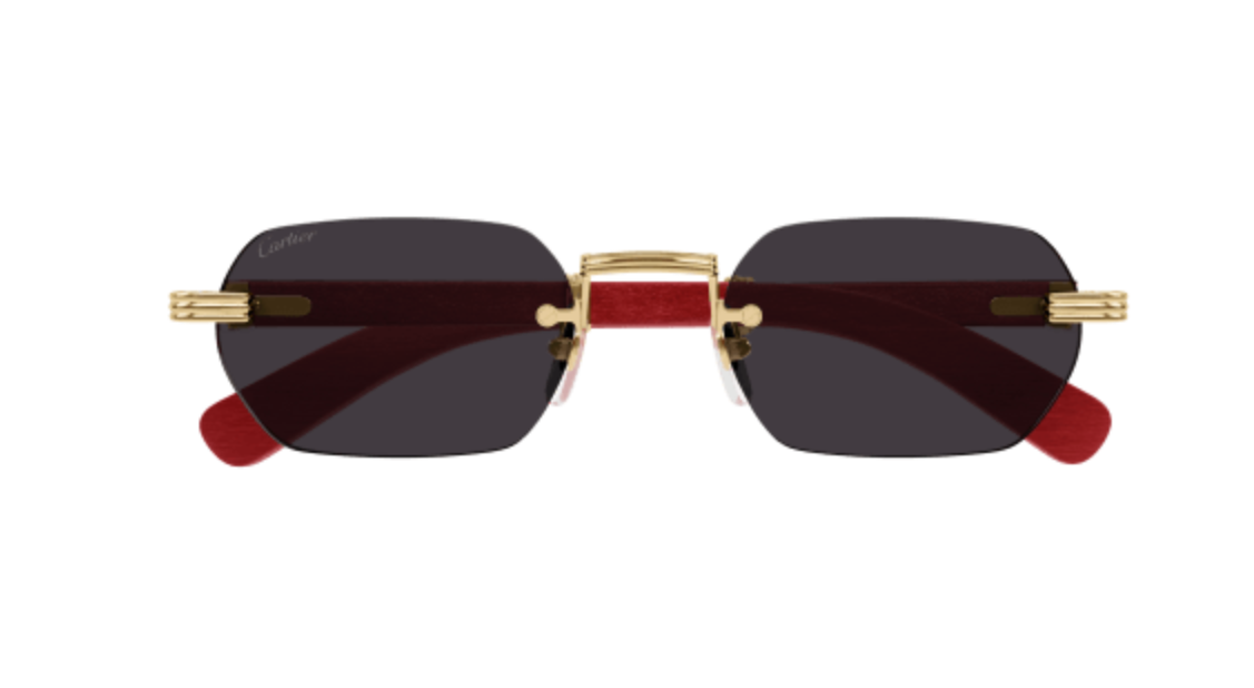 Cartier CT0362S sunglasses Color 004 Red Wood/Gray lenses