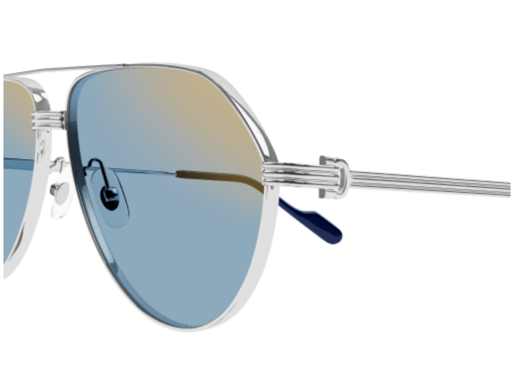 Cartier CT0303S sunglasses Color 003 Silver/Blue lenses