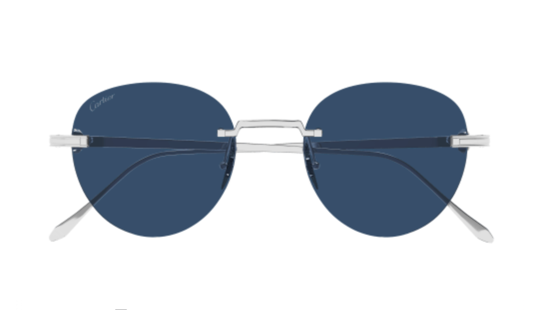 Cartier CT0331S sunglasses Color 001 Silver/Blue lenses