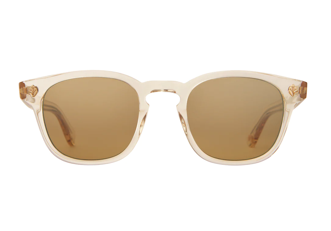 Garrett Leight ACE Sun color Prosecco / Semi-Flat Halo Mirror