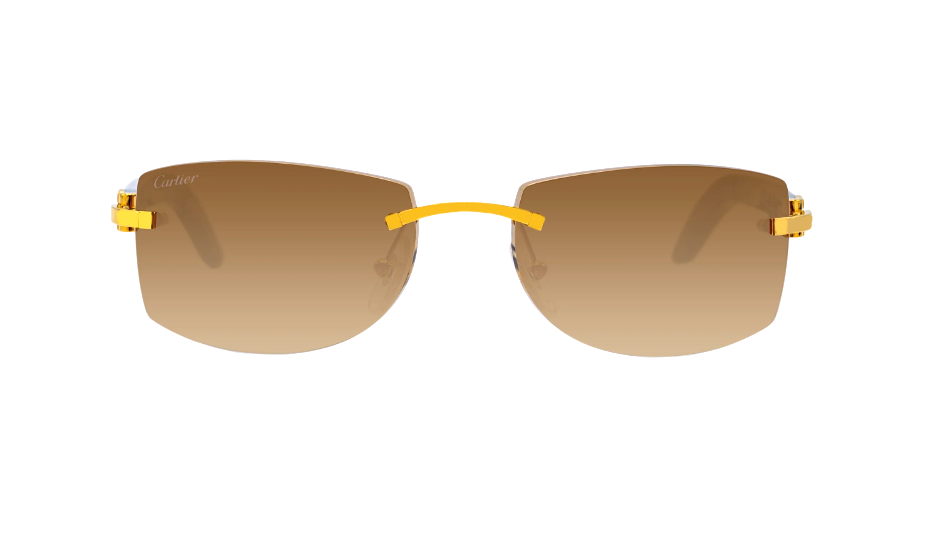 Cartier CT0017RS sunglasses Color 001 White Black Horn-Gold/Brown lenses