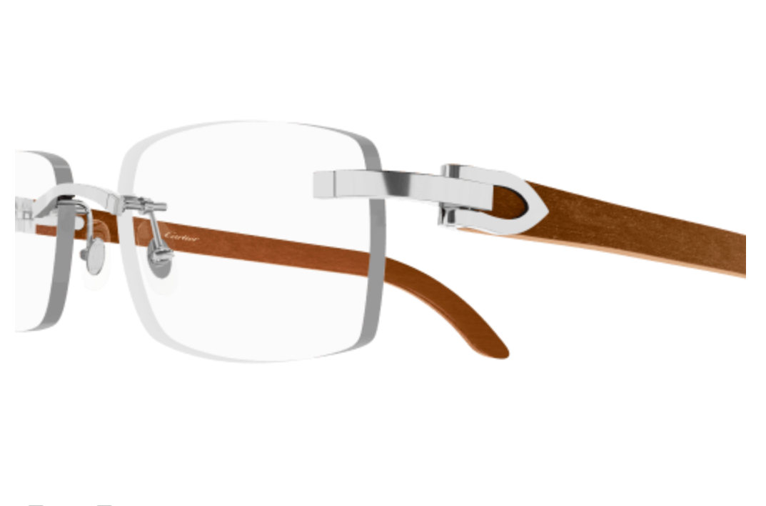 Cartier CT00520O Eyeglasses Color 009 Mohagany wood - Silver