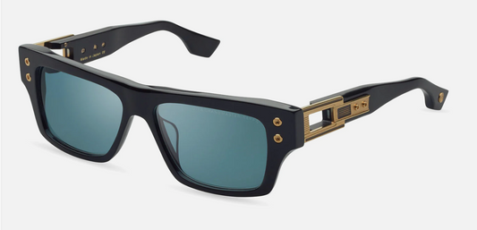 Dita Grandmaster-Seven sunglasses DTS407-A-01 Black-Yellow Gold/Dark Turquoise lenses