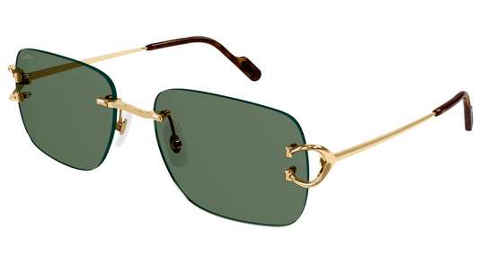 Cartier CT0330S Sunglasses Color 005 Gold / Green lenses