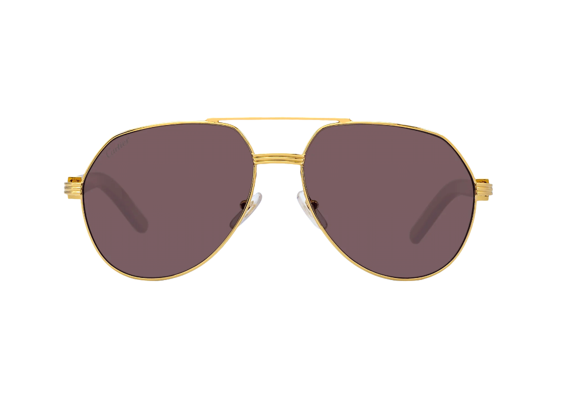 Cartier CT0272S sunglasses Color 004 Burgundy Wood-Gold/Brown lenses