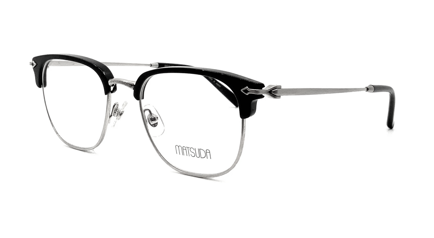 Matsuda M2036 eyeglasses BLK-BS Black /Brushed Silver
