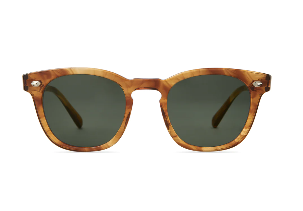 Mr. Leight Hanalei S Sunglasses Marbled Rye-Green lenses