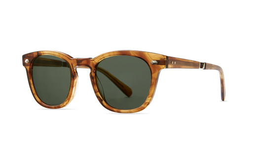 Mr. Leight Hanalei S Sunglasses Marbled Rye-Green lenses
