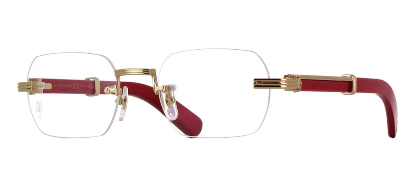 Cartier CT0377O sunglasses Color 004 Red Wood-Gold