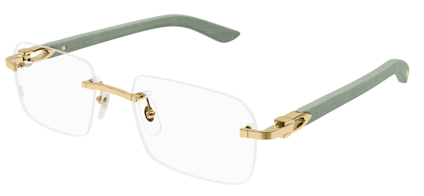 Cartier CT0453O sunglasses Color 005 Green Wood Gold Milano Eye Boutique
