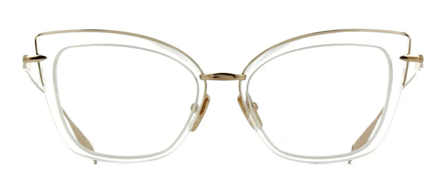 Dita AMORLY eyeglasses DTX408-A-02 color Crystal Clear / White Gold