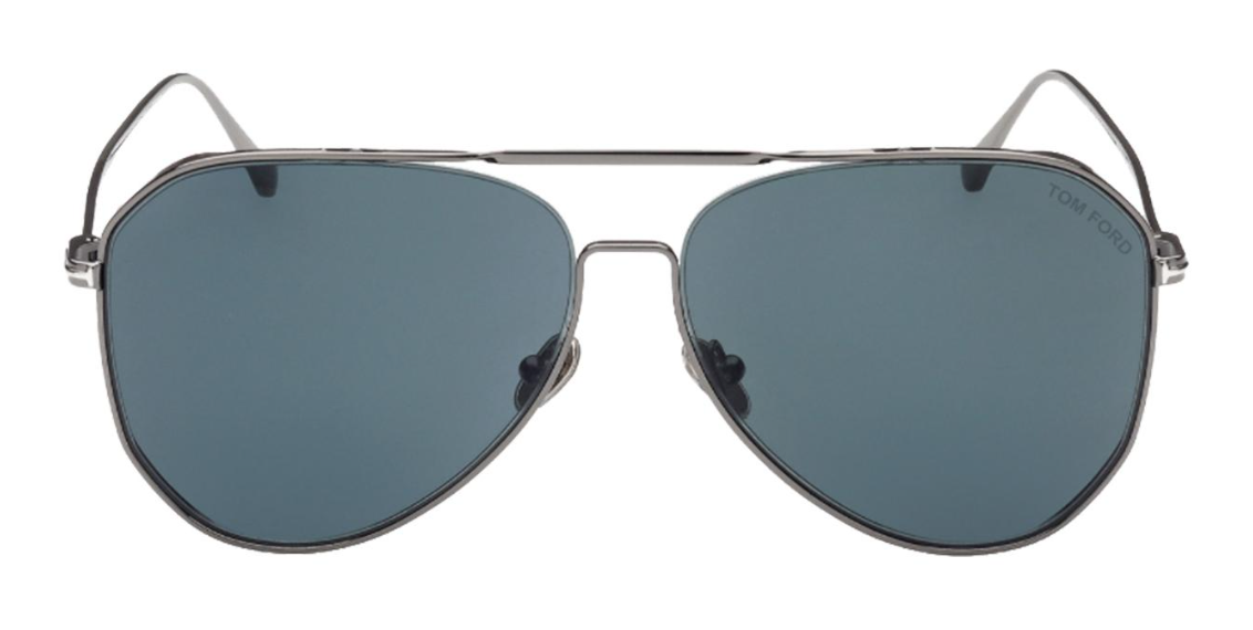 Tom Ford TF0853 CHARLES-02 sunglasses color 12V Dark Ruthenium/Blue lenses