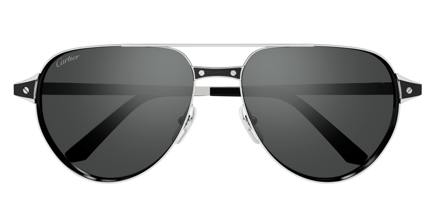 Cartier CT0425S sunglasses Color 004 Silver / Grey lenses