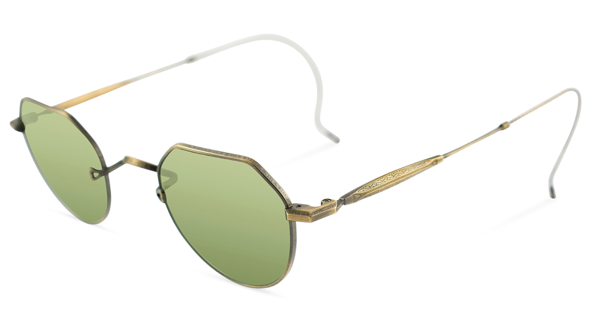 Matsuda M3132 sunglasses AG Antique Gold /Green lenses
