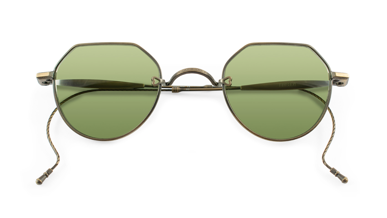 Matsuda M3132 sunglasses AG Antique Gold /Green lenses
