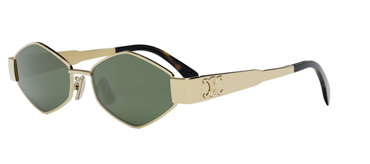 Celine CL40254U sunglasses color 30N Gold  w/ Green lenses