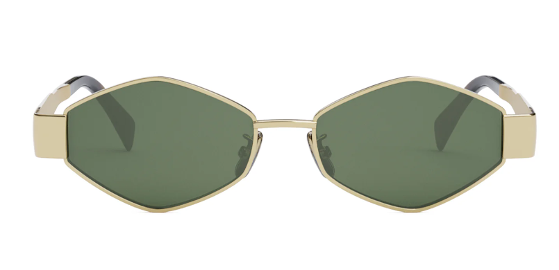 Celine CL40254U sunglasses color 30N Gold  w/ Green lenses